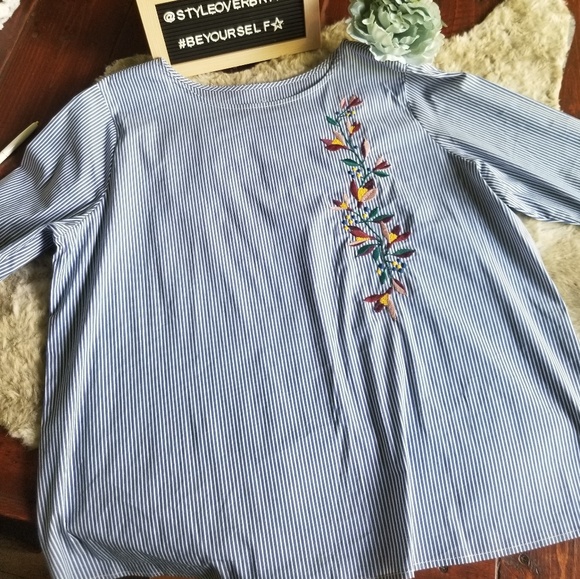 St. John's Bay striped top size P XL NWOT - Picture 4 of 8